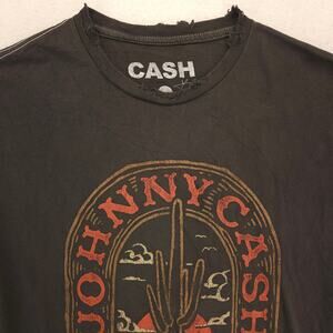 Johnny Cash Band Crew Neck Short Sleeve Graphic Shirt Mens Size Small S Black